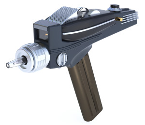 Phaser with grille and sight raised