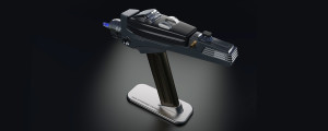 Phaser displayed on magnetic stand